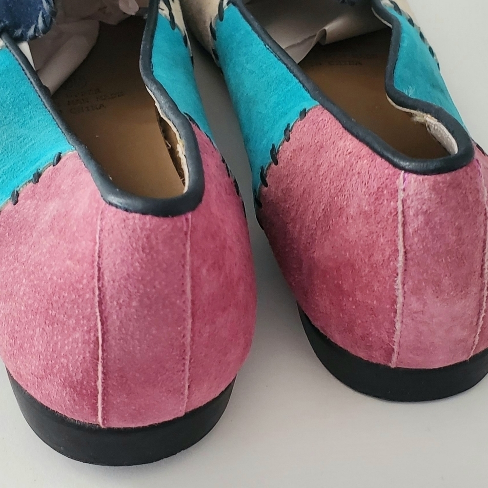 Valley Land Color Block Leather Suede Shoes - Picture 5 of 8